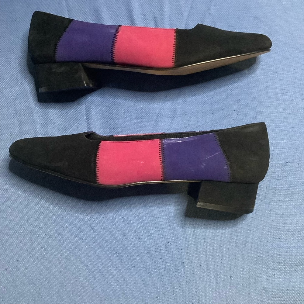Annie Suede Multicolor Block Suede Pumps Size 9N, Gently worn
